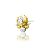 14KT Gold Darling White CZ Threadless End