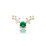 14K Gold Vixyn Emerald and White CZ Threadless End