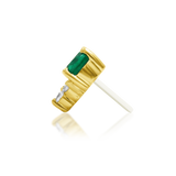 14kt Gold Fahey Emerald Green CZ Threadless End