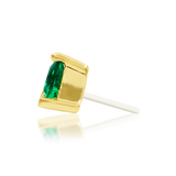 14kt Gold Alvern Emerald Green CZ Threadless End
