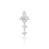 14kt Gold Maris White CZ Threadless End.