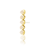 14K Gold Blushing Rose Quartz Threadless End
