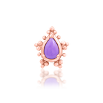 14K Gold Savanna Purple Turquoise Threadless End