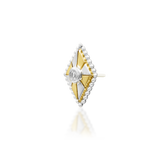 14KT Gold Arete White CZ Threadless End