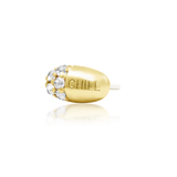 14kt Gold Chill Pill White CZ Threadless End