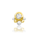 14KT Gold Darling White CZ Threadless End