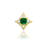14kt Gold Kingsley  Emerald Green CZ Threadless End