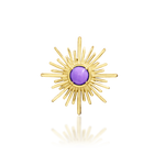 14K Gold Lux Purple Turquoise Threadless End