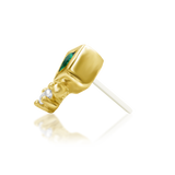 14kt Gold Oran  Emerald Green CZ Threadless End