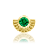 14K Gold Zoria Emerald and White CZ Threadless End