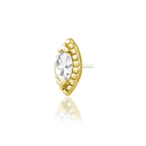 14kt Gold Glorie White CZ Threadless End.