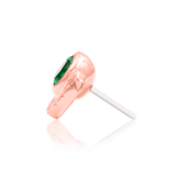 14K Gold Zoria Emerald and White CZ Threadless End