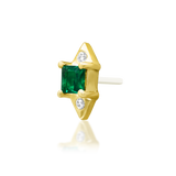 14kt Gold Sylvan  Emerald Green CZ Threadless End