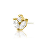 14kt Gold Vi White CZ Threadless End