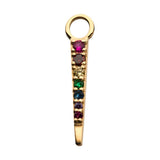 14K Gold 7-CZ Triangle Bar Charm