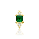 14kt Gold Sylvan  Emerald Green CZ Threadless End