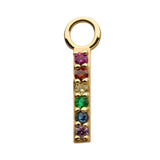 14K Gold 6-CZ Bar Charm
