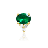 14kt Gold Fahey Emerald Green CZ Threadless End