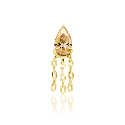 14K Gold Fuji Champagne Threadless End