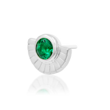 14K Gold Zoria Emerald and White CZ Threadless End