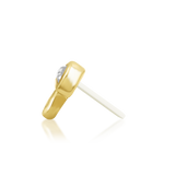 14K Gold Amanita White CZ Threadless End