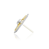 14KT Gold Arete White CZ Threadless End