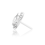 14kt Gold Glorie White CZ Threadless End.