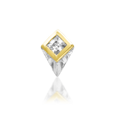 14KT Gold Thena White CZ Threadless End