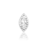 14kt Gold Glorie White CZ Threadless End.