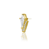 14KT Gold Oasis White CZ Threadless End