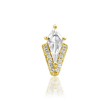 14KT Gold Oasis White CZ Threadless End