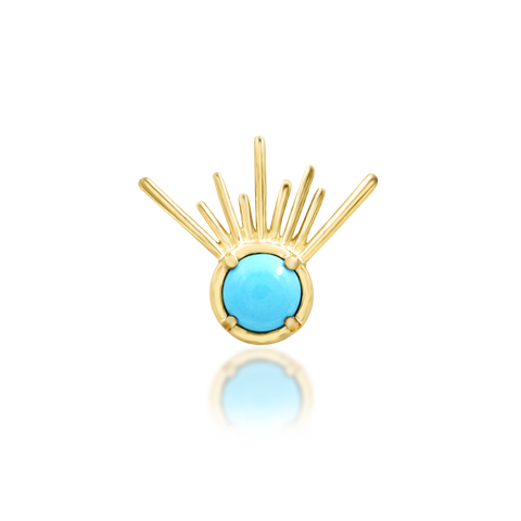 14K Gold Jimena Turquoise Threadless End