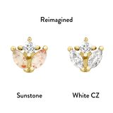 14kt Gold Vi White CZ Threadless End