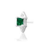 14kt Gold Sylvan  Emerald Green CZ Threadless End