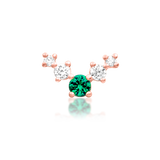 14K Gold Vixyn Emerald and White CZ Threadless End