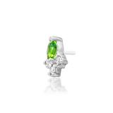 14kt Gold Midori Kryptonite And White  CZ Threadless End