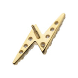 14K Gold Threadless Lightning Bolt 9-CZ Top