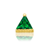 14kt Gold Alvern Emerald Green CZ Threadless End