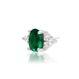 14kt Gold Harial Emerald Green CZ Threadless End