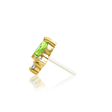 14kt Gold Midori Kryptonite And White  CZ Threadless End