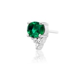14kt Gold Fahey Emerald Green CZ Threadless End