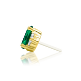 14kt Gold Harial Emerald Green CZ Threadless End