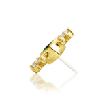 14kt Gold Kadir Emerald Green CZ Threadless End