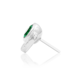 14K Gold Zoria Emerald and White CZ Threadless End