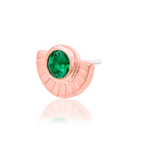 14K Gold Zoria Emerald and White CZ Threadless End