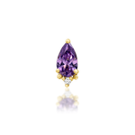 14K Gold Gracie Amethyst Threadless End
