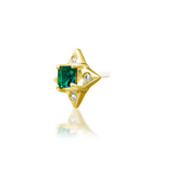 14kt Gold Kingsley  Emerald Green CZ Threadless End