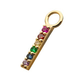 14K Gold 6-CZ Bar Charm