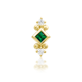 14kt Gold Kadir Emerald Green CZ Threadless End