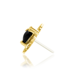 14K Gold NYX Black Onyx Gem Threadless End